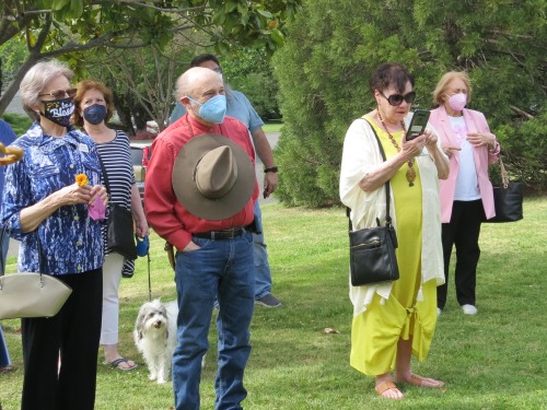 Audience members watching the ceremony